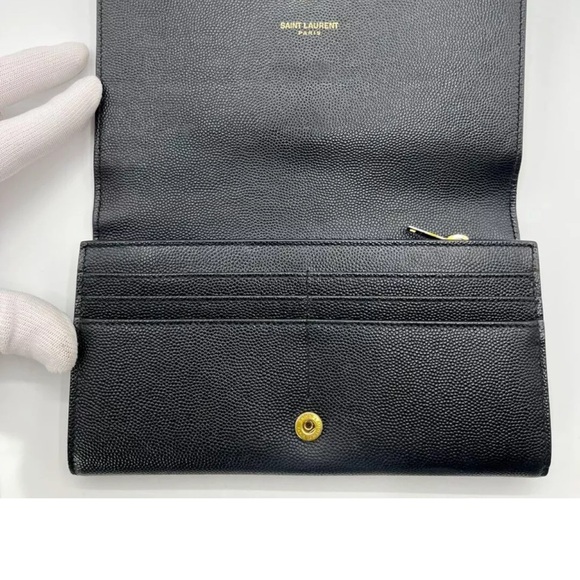 YSL Wallet YVES SAINT LAURENT Wallet Logo Christmas Star Long Wallet 💝 - Picture 5 of 12